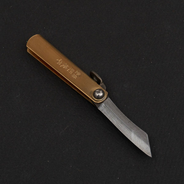 Higonokami Folding Knife Mini Brass Handle - Kamimoto EU