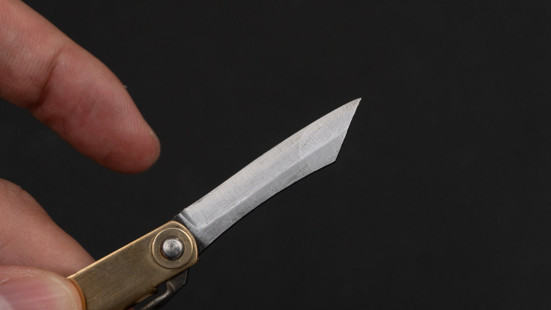 Higonokami Folding Knife Mini Brass Handle - Kamimoto EU