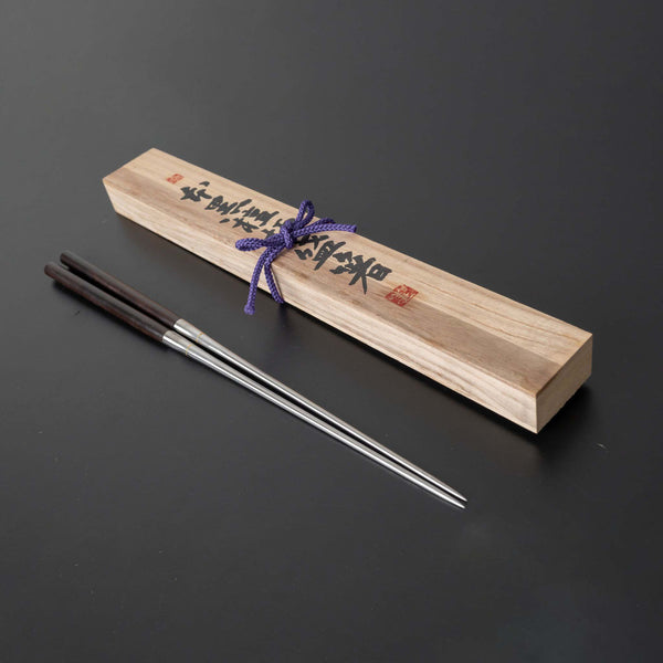 Fine Ebony Moribashi Chopstick 165mm Rounded (Kiri Box) - Kamimoto EU