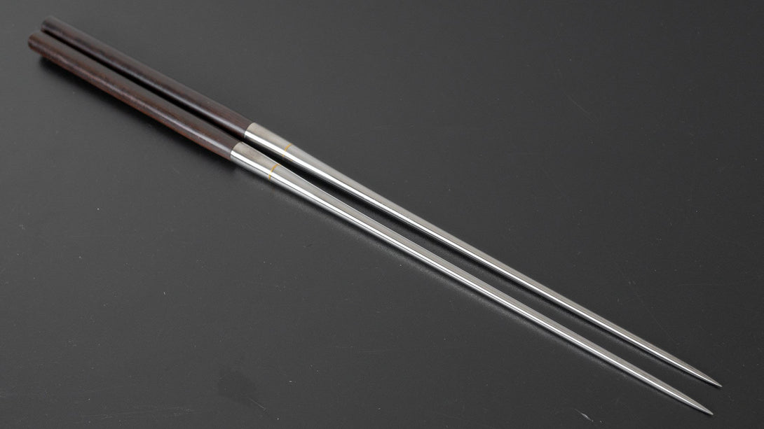 Fine Ebony Moribashi Chopstick 165mm Rounded (Kiri Box) - Kamimoto EU