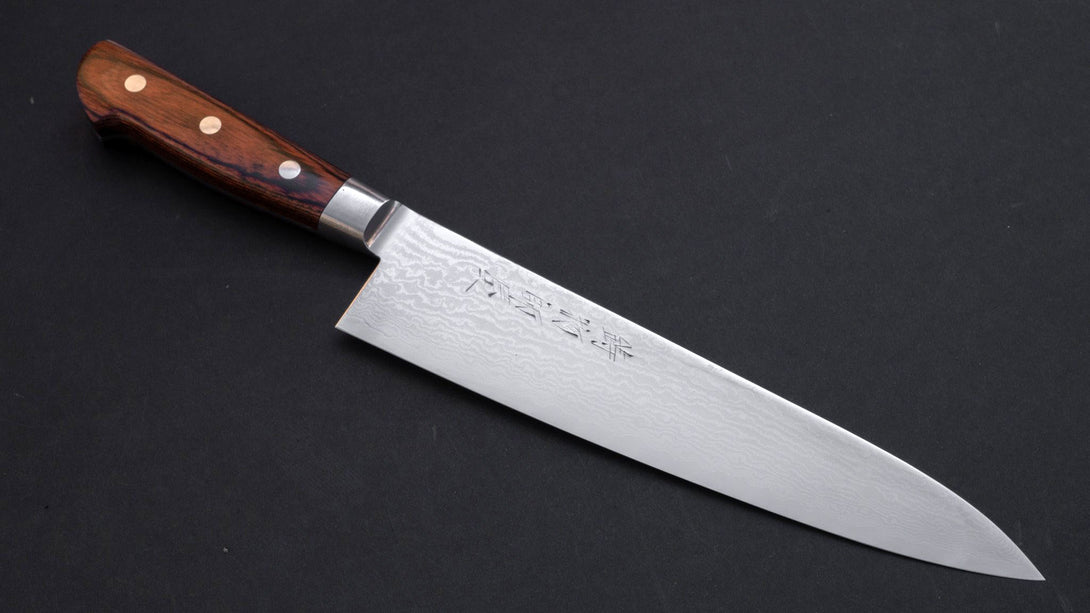 Imojiya ST Damascus Gyuto 210mm Imitation Mahogany Handle - Kamimoto EU