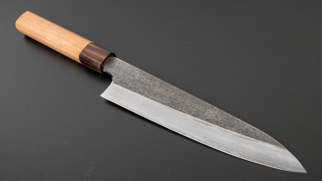 Kikuchiyo Rikichi Kurouchi Silver #3 Gyuto 210mm Cherry Wood Handle (Saya) - Kamimoto EU