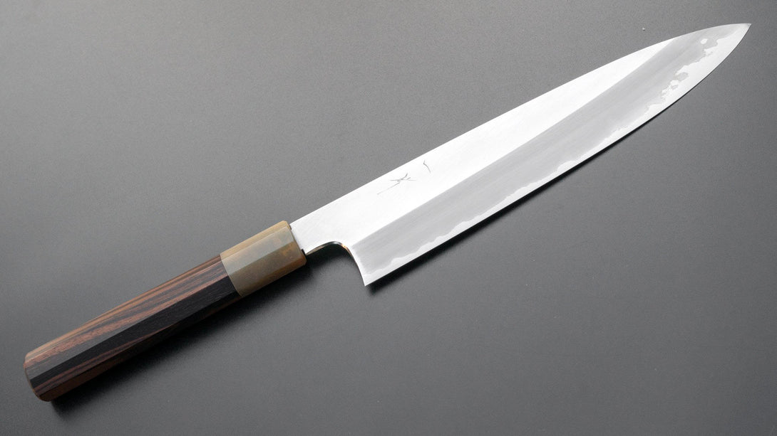 Togashi Blue #1 Stainless Clad Gyuto 240mm Taihei Makassar Ebony Handle - Kamimoto EU